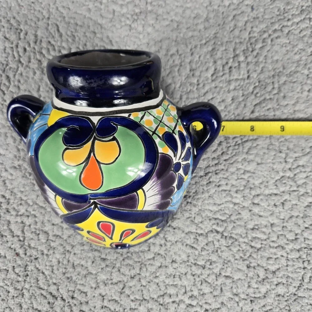 Talavera Wall Planter Set Hand Painted Mexican Art Colorful And Beautiful Set